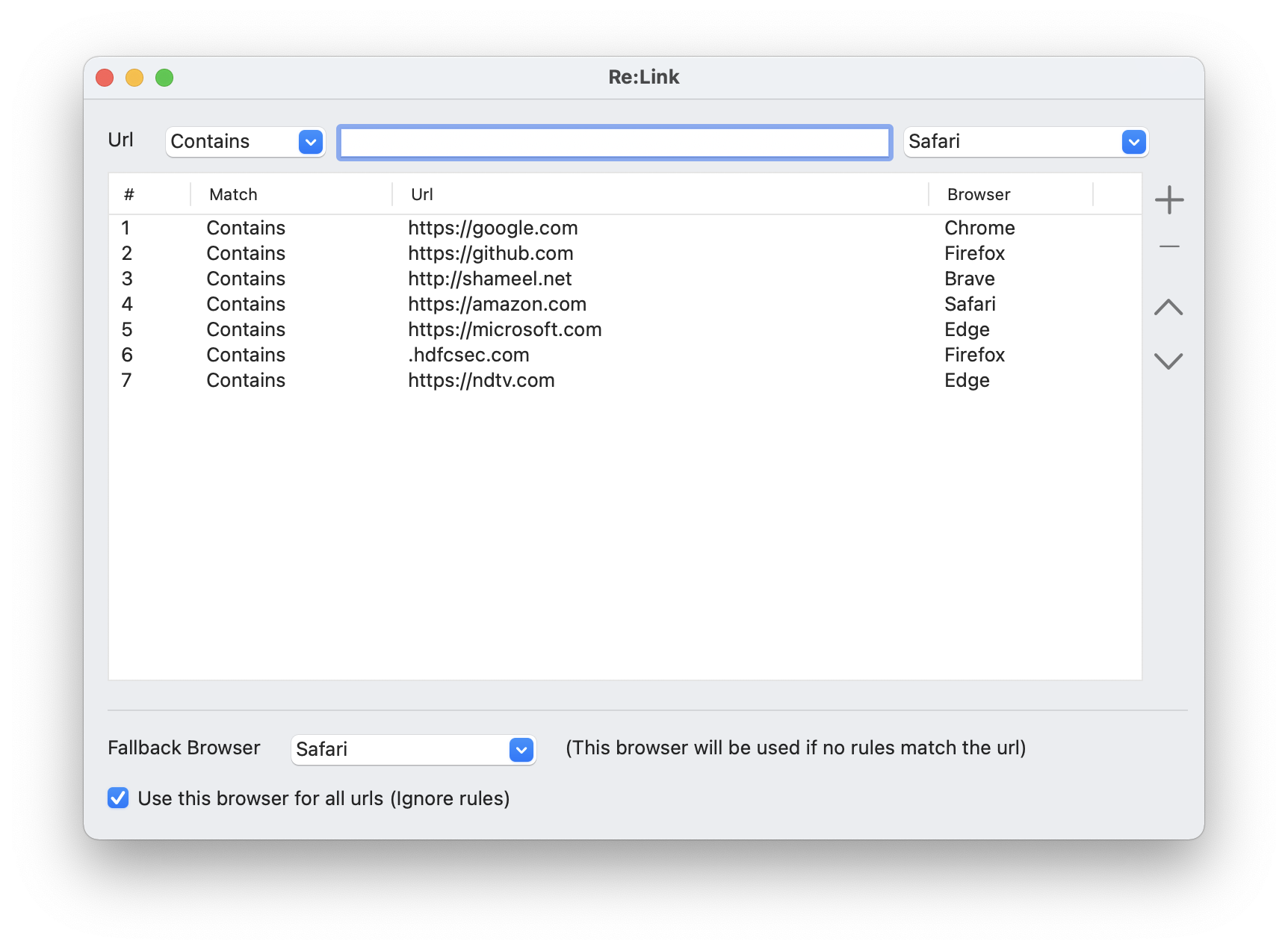 Associate URLs to different browsers in your machine (Multiple default browsers)