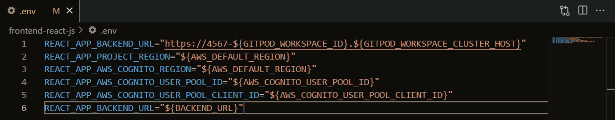 REACT_APP_BACKEND_URL has duplicate in line 6