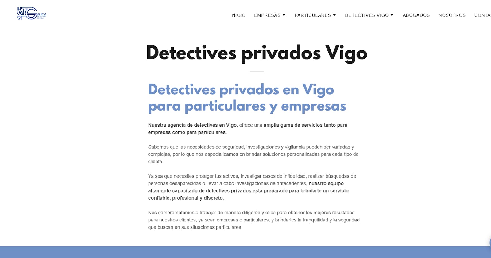 Comenzamos con el posicionamiento seo para agencia de detectives en Vigo