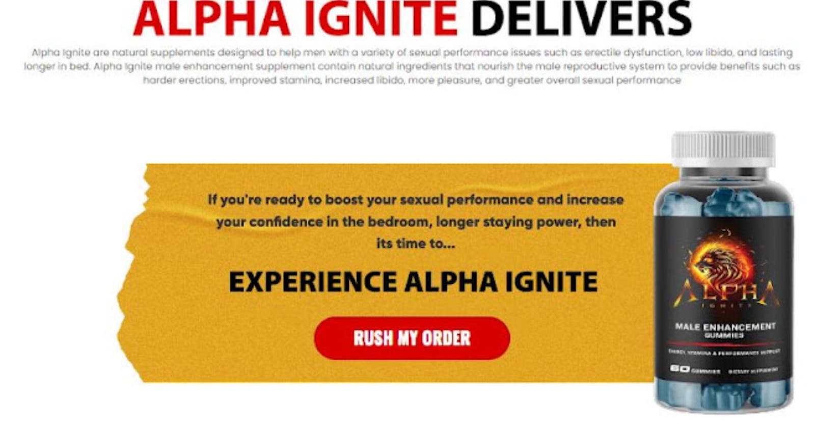 Alpha Ignite Male Enhancement Gummies
 – Better In Bed And Enhance Sex Stamina! Reviews