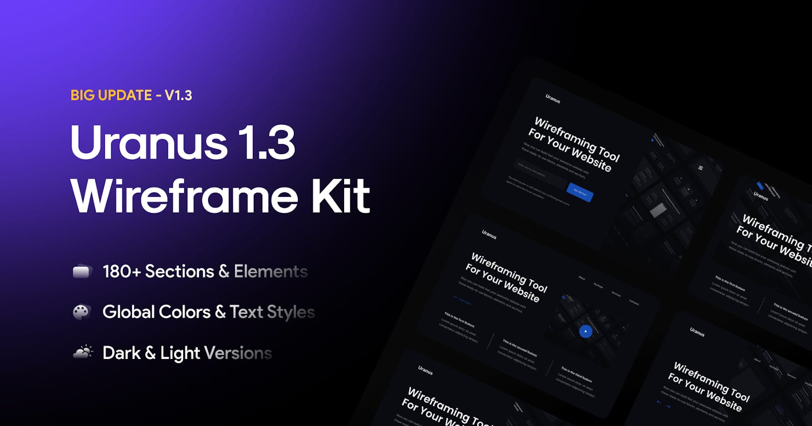 Figma Wireframes Kit – 180+ Use Ready Web Sections & Landing Page Blocks