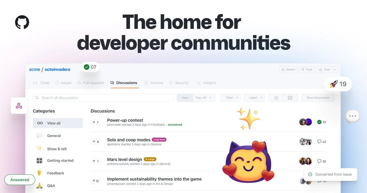 GitHub Discussions - The home for developer communities