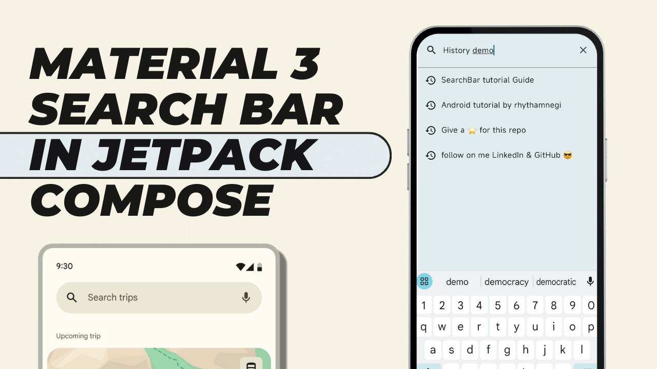 Material 3 Search Bar In Jetpack Compose Android Example