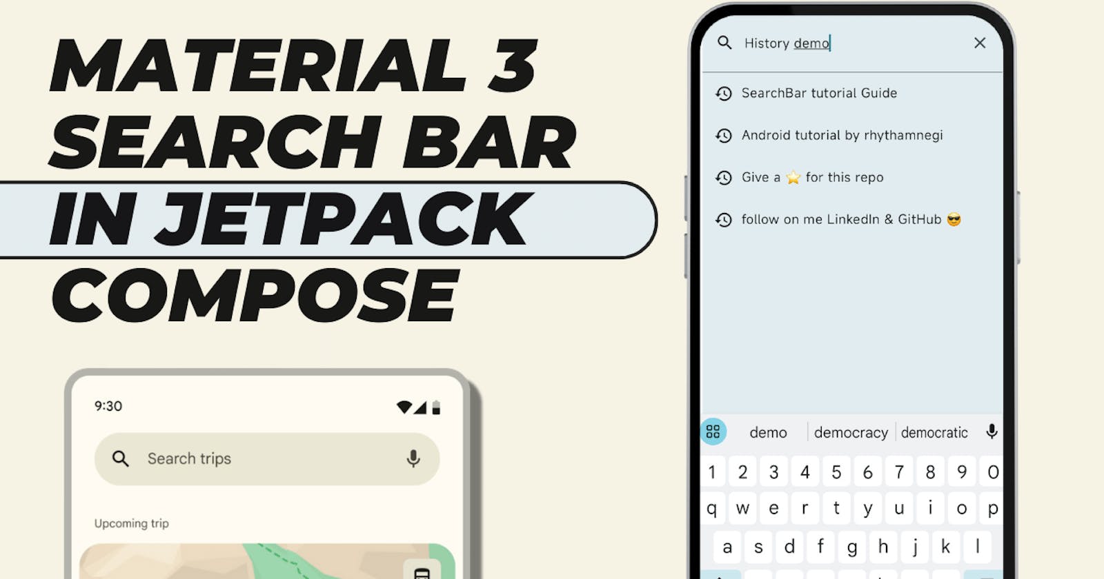 Material 3 Search Bar in Jetpack Compose Android Example