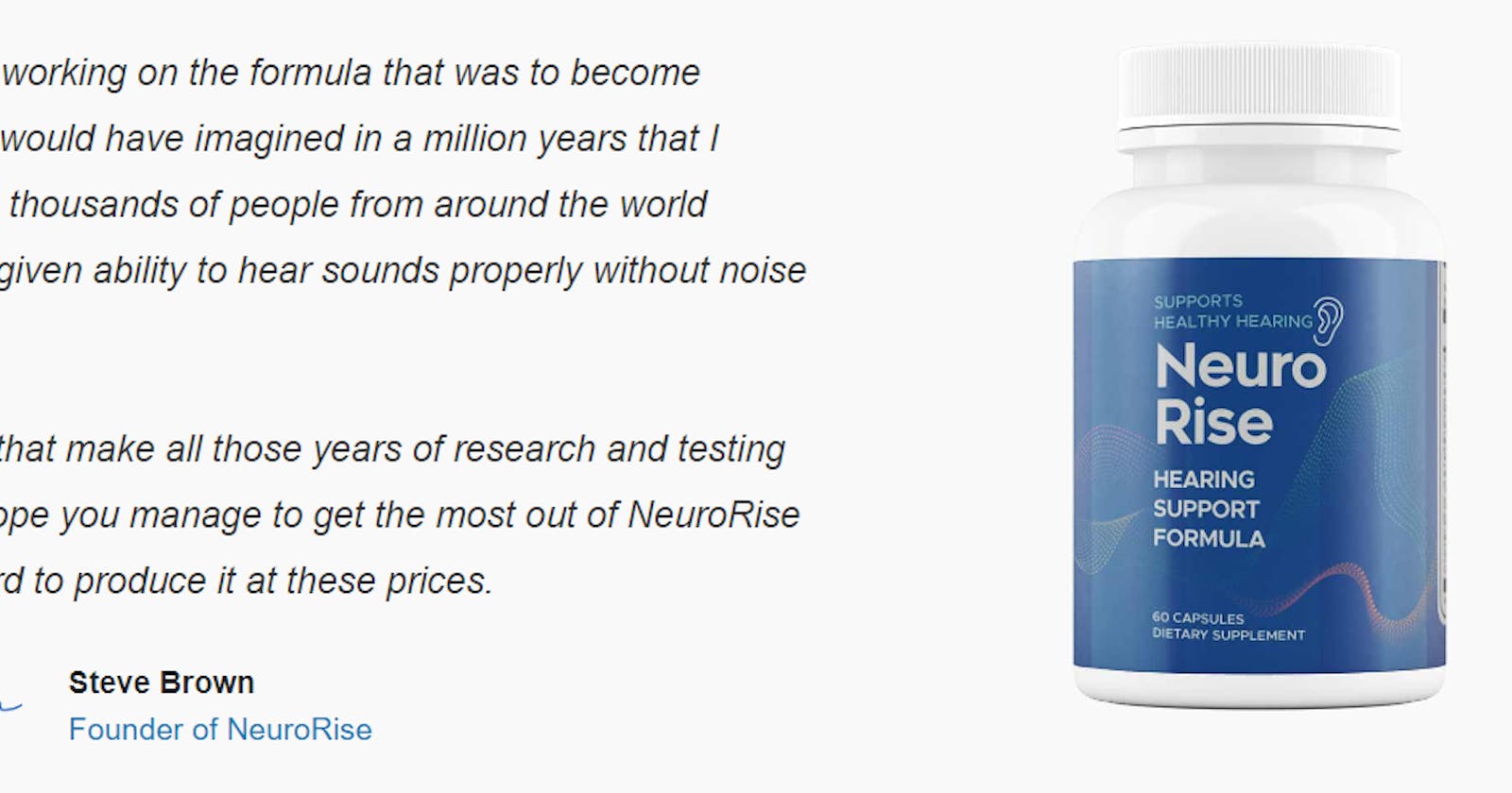 Revitalize Your Auditory System with Neuro Rise Hearing Support Formula