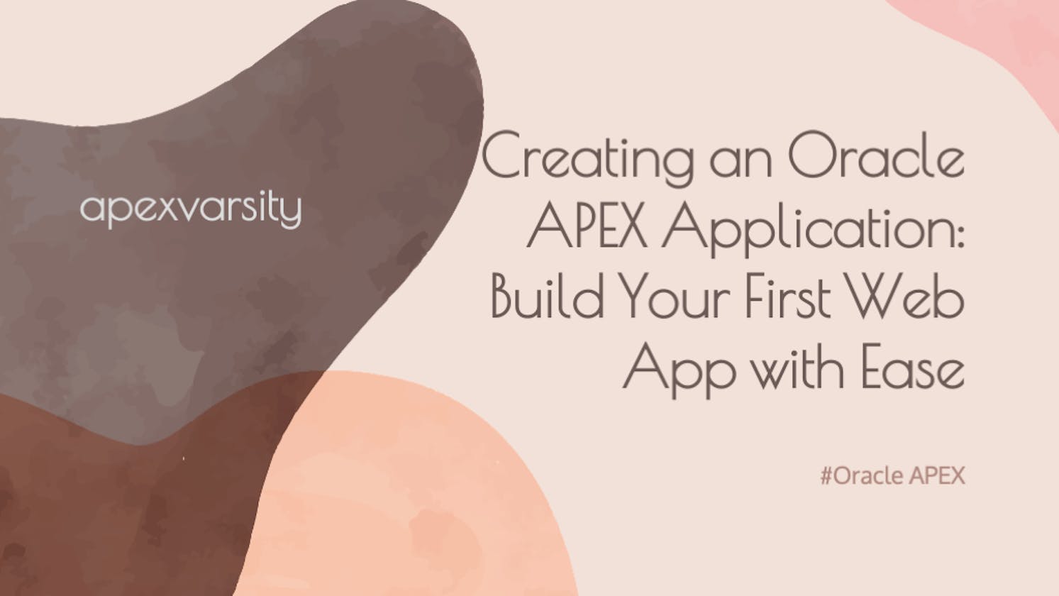 Creating an Oracle APEX Application