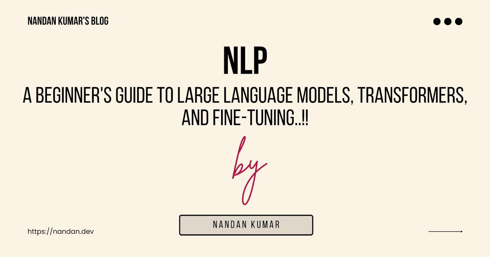 NLP: A Beginner's Guide to Large Language Models, Transformers, and Fine-tuning.