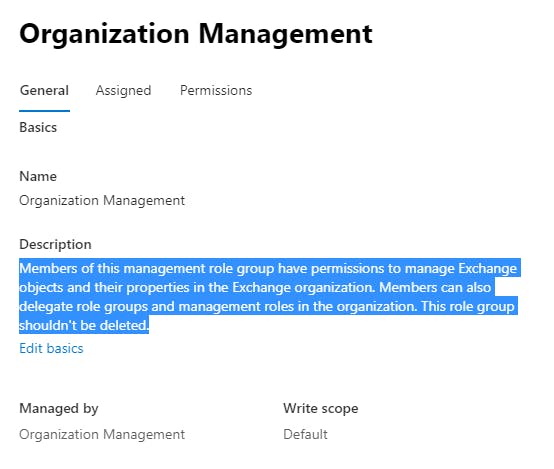 Organization Management Role