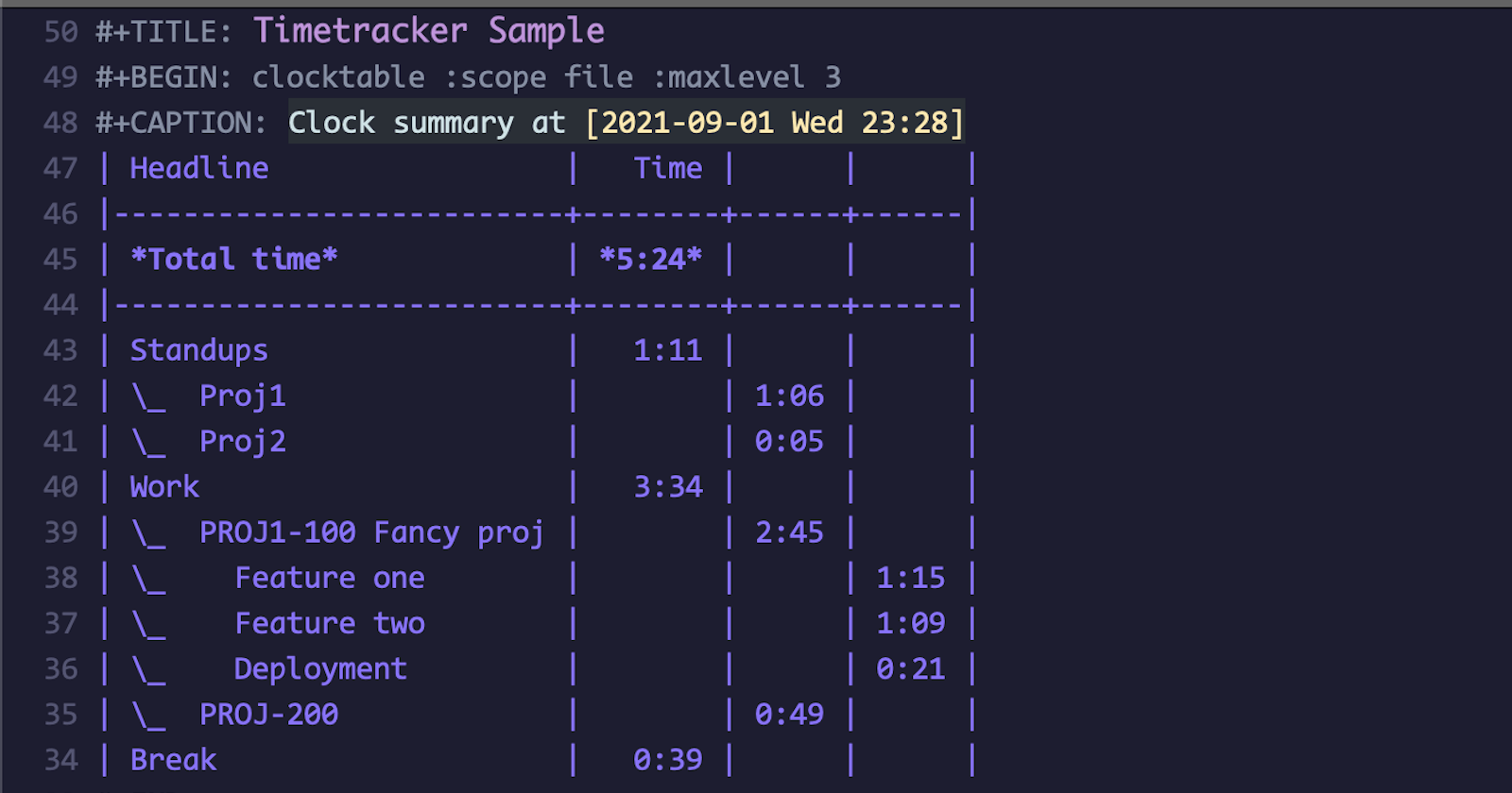 Emacs as a Time Tracker
