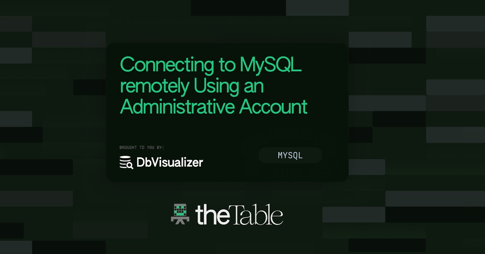 Connecting to MySQL remotely Using an Admin Account