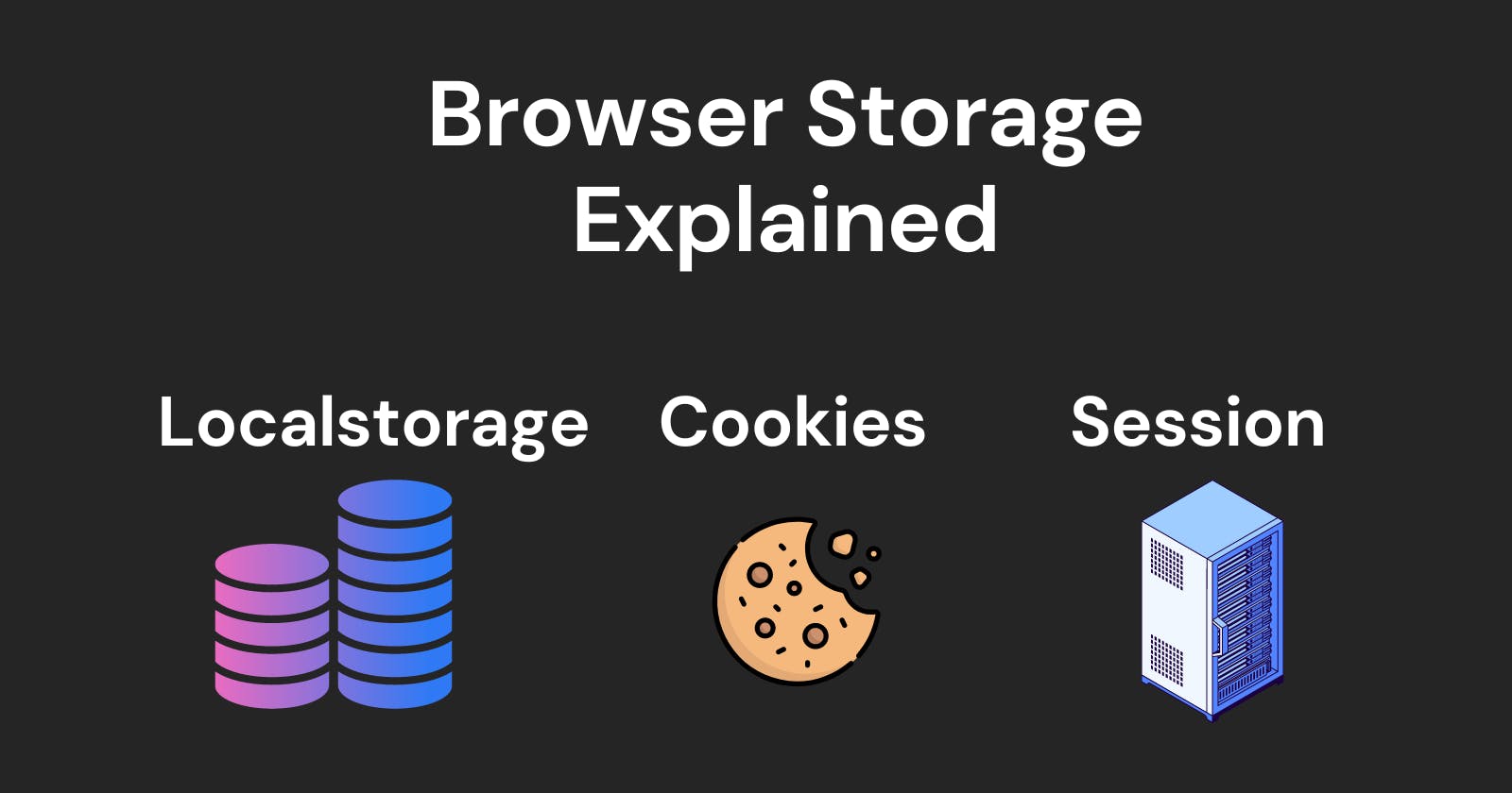 Browser storage - Localstorage,  cookies and session