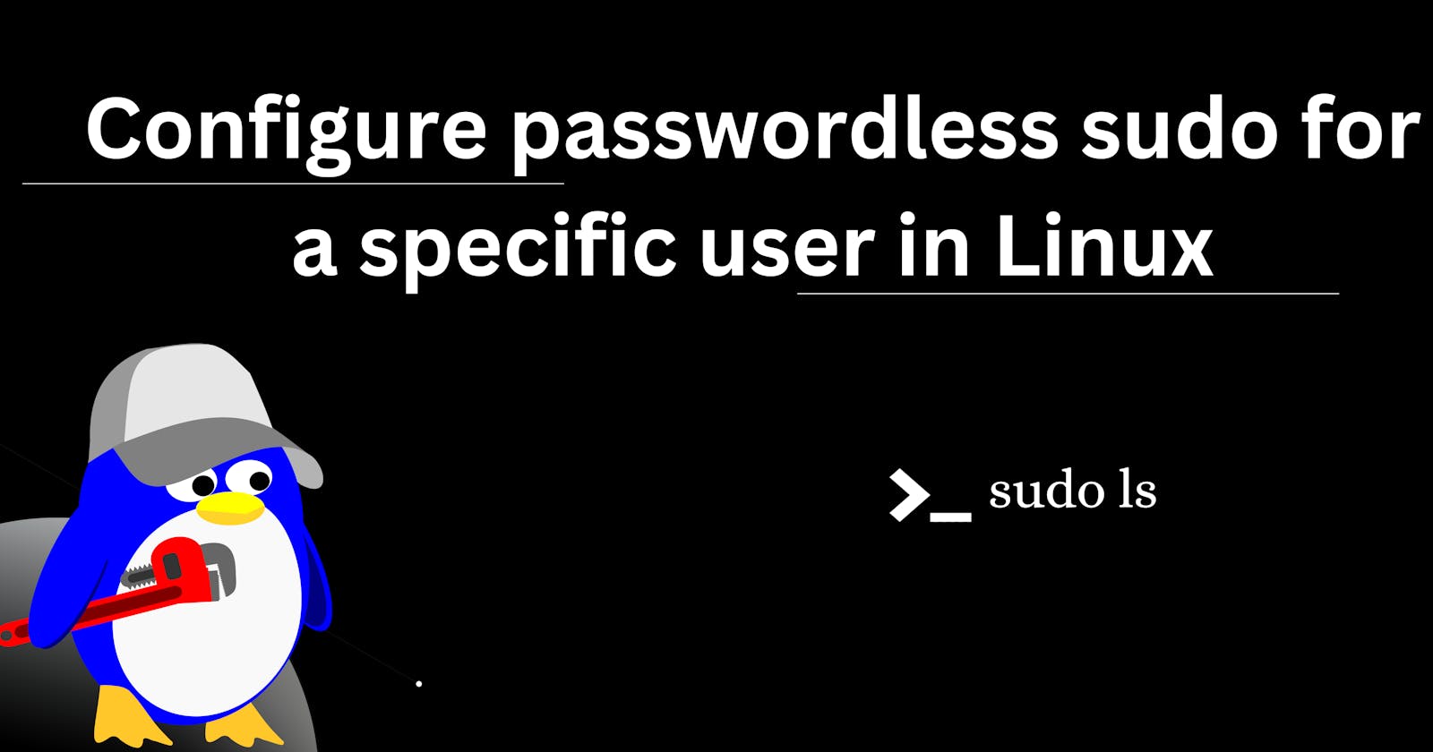 Configure passwordless sudo for a specific user in Linux