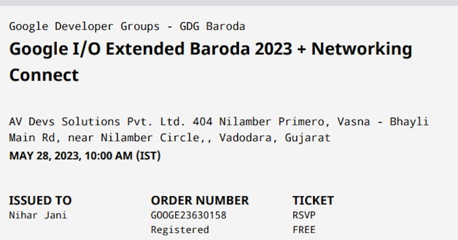 Unleashing Innovation: GDG Baroda's Google I/O Extended 2023 + Networking Connect