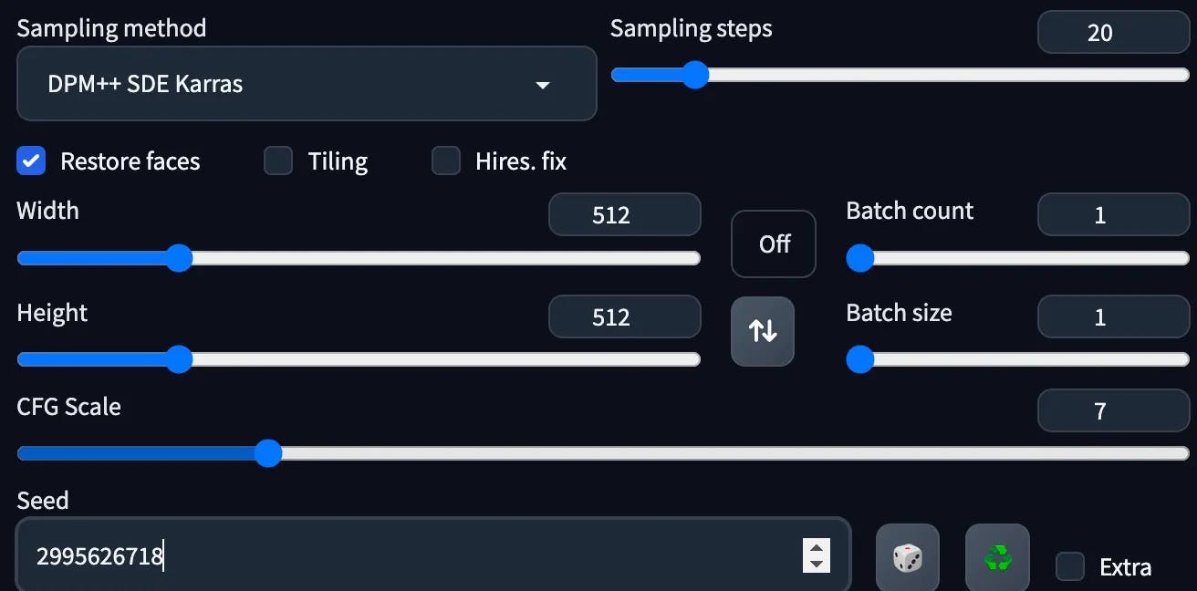 setting in stable diffusion web ui