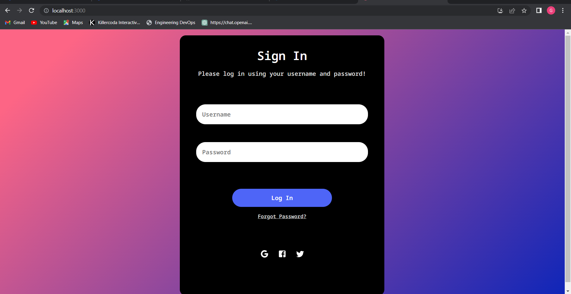 Dockerize a login-page!