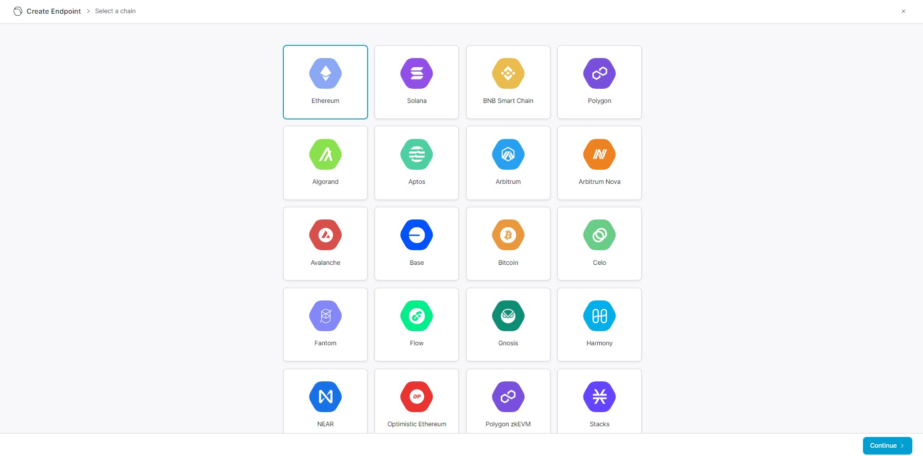 Dashboard para crear un endpoint en QuickNode