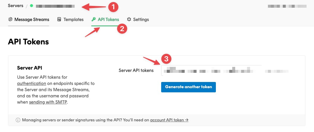 Postmark Server API Token