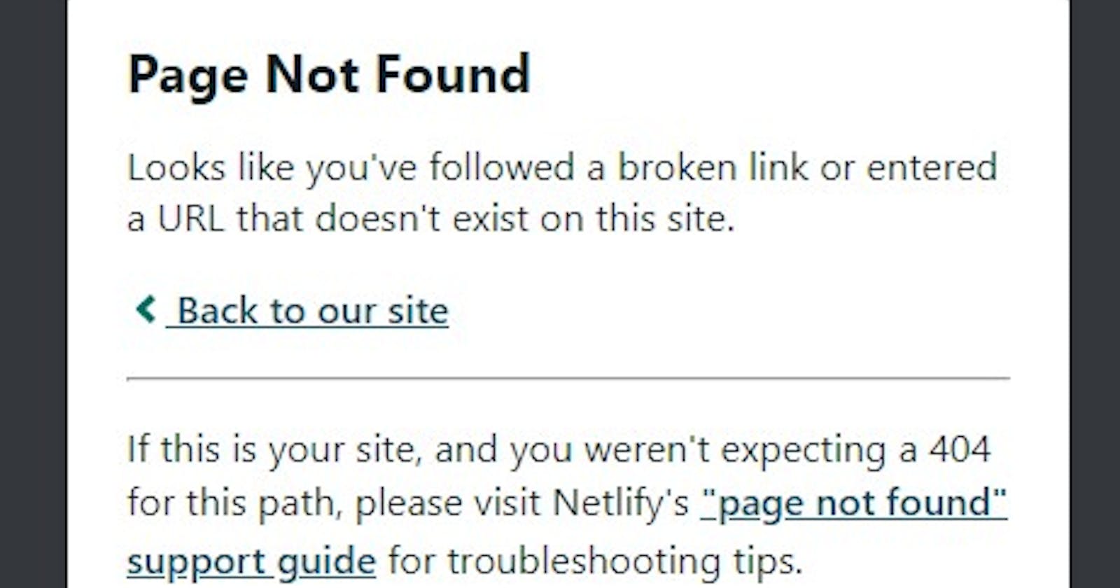 How To Fix Page Not Found - Netlify hosting