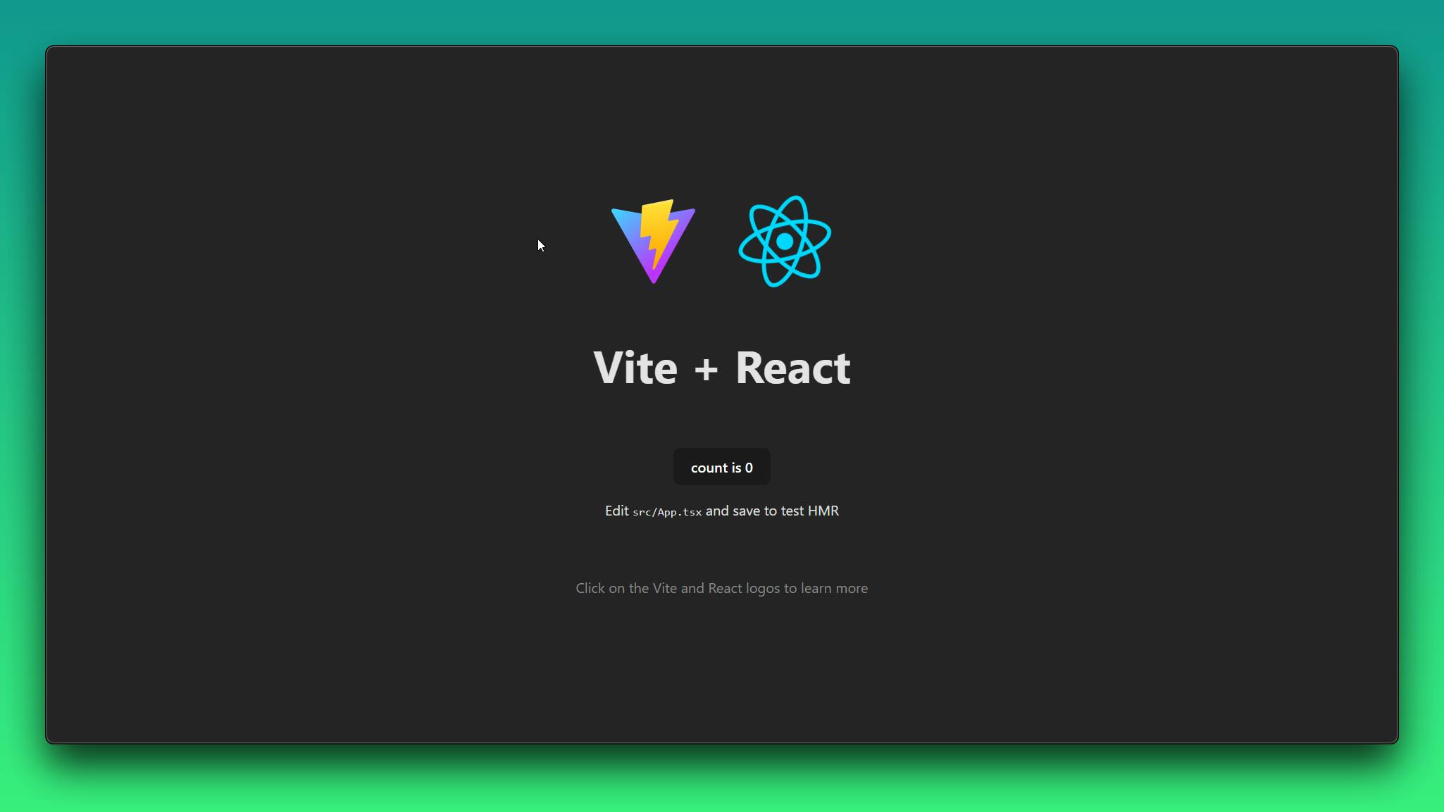 Vite + React development server