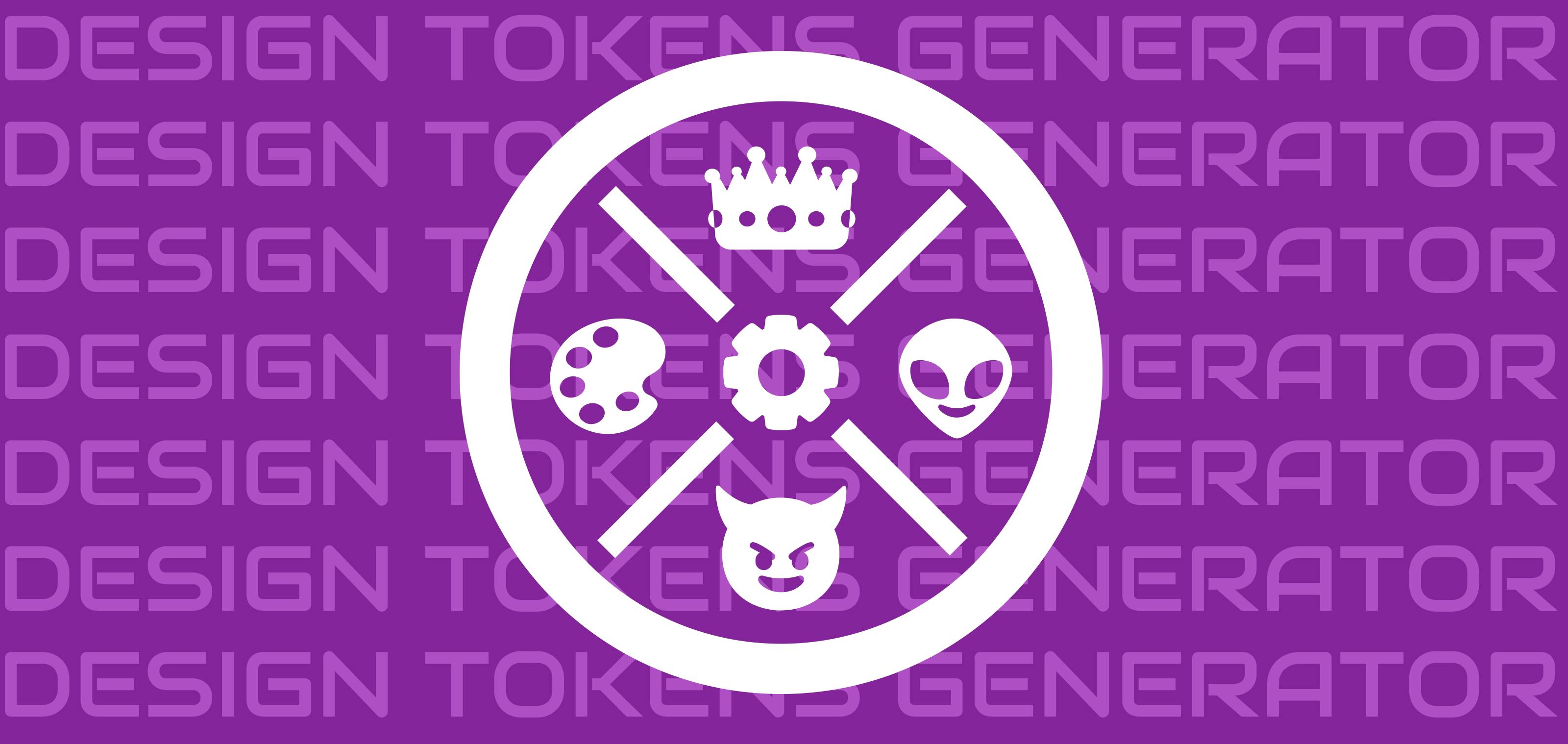 Hero image of Design Tokens Generator — app logo is placed on the surface with the wording pattern
