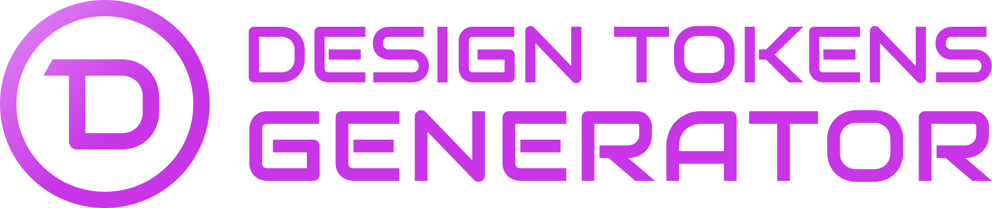 Design Tokens Generator logo with wording on the side
