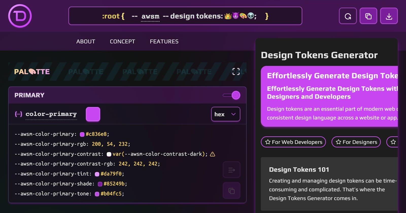 Practical design tokens and quick design for your projects with Design Tokens Generator