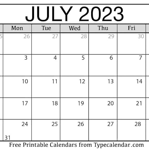 July 2023 Calendar's photo