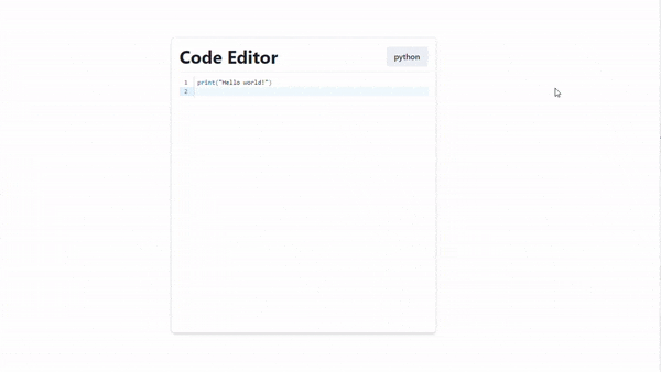 GIF of basic code editor with multiple language support