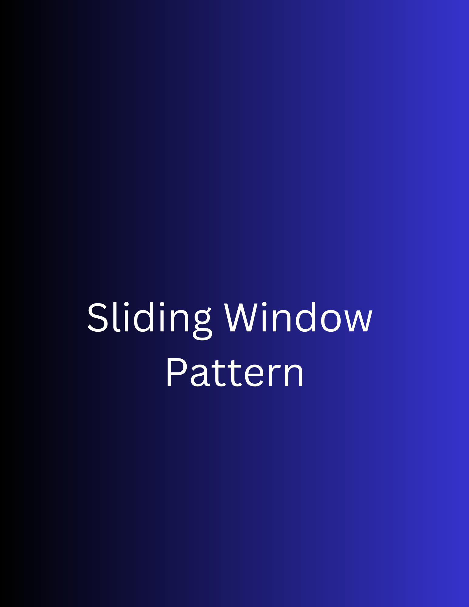Sliding Window Coding Series