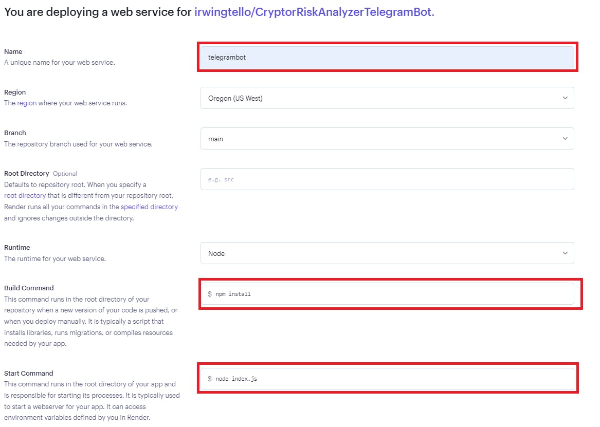 Configuración para iniciar nuestro servicio