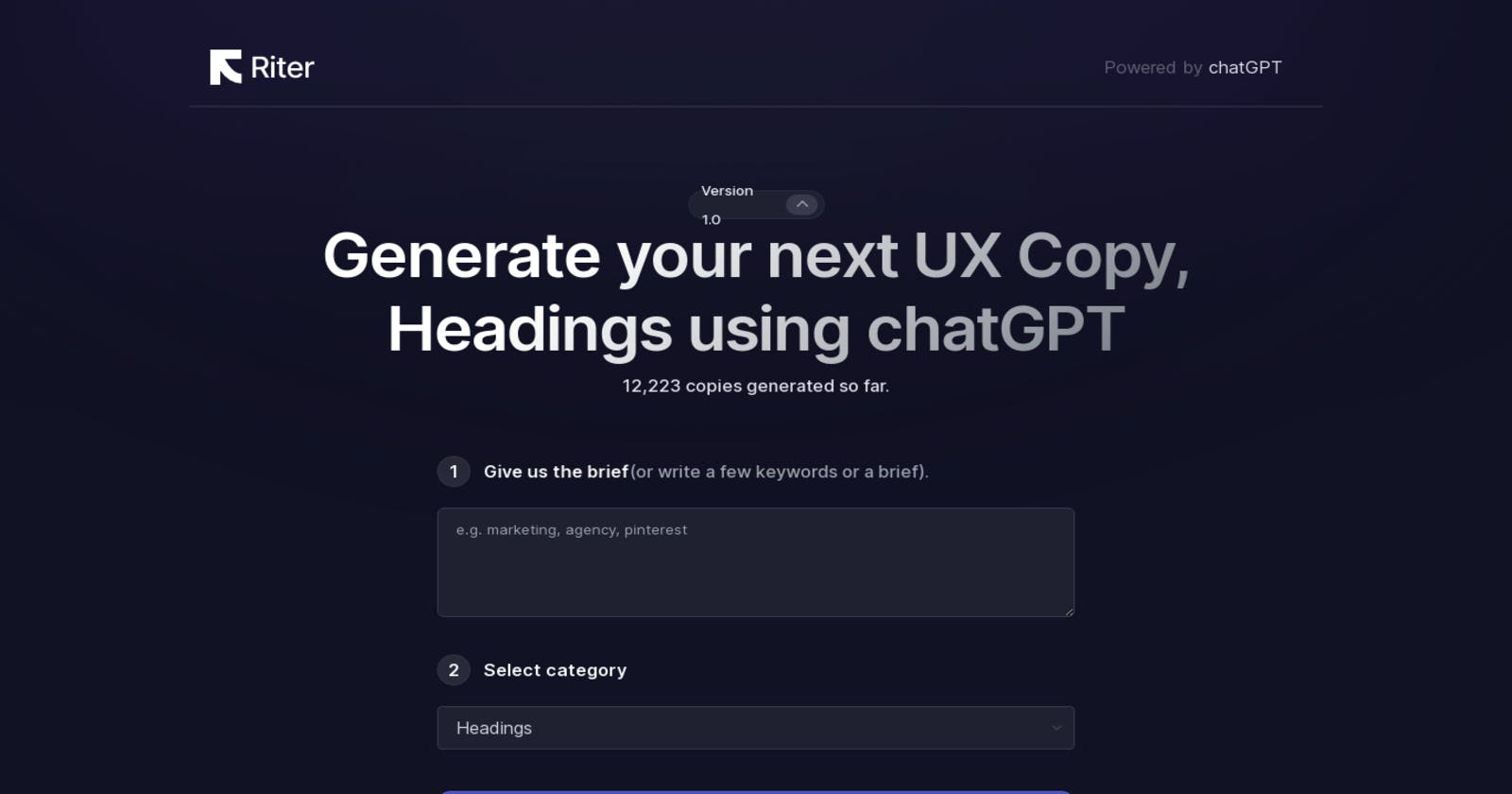 Riter: Effortlessly Generate Compelling UX Copy and Captivating Headings