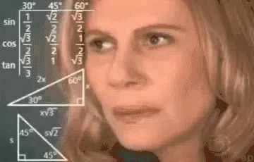 a very confused woman looking at math equations