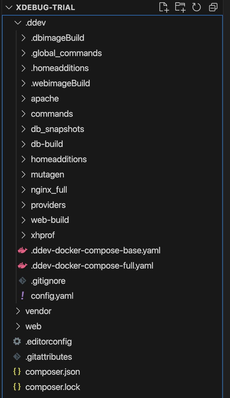 Screenshot of IDE: a demo project folder structure