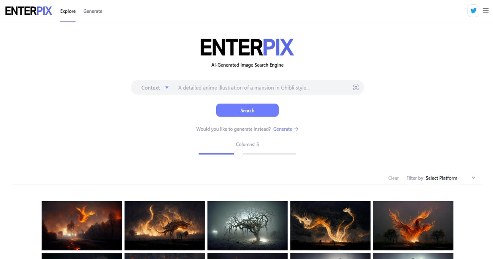 Enterpix - Unleashing the Power of AI-Generated Image Search