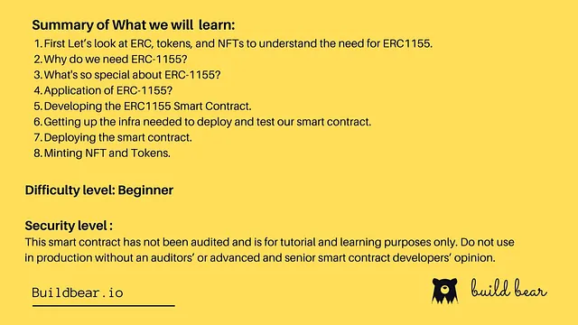 Learn and deploy an ERC 1155 smart contract (Most used by web3 Games).