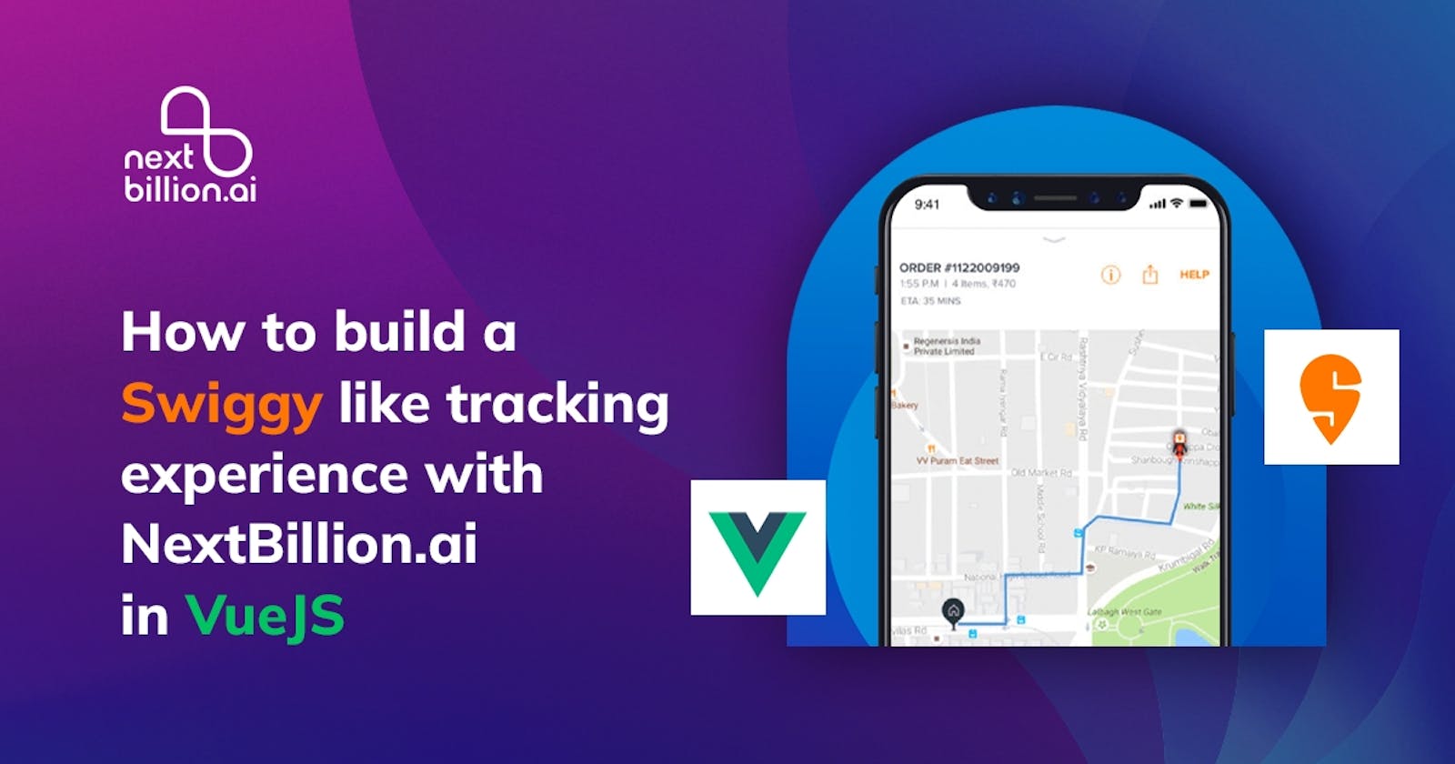 How to build a Swiggy like tracking experience with NextBillion.ai in VueJS