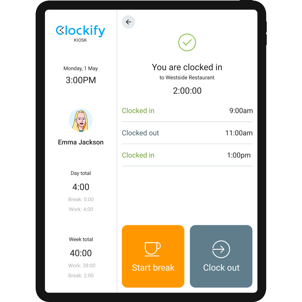 Clockify app screenshot