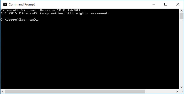 Command Prompt of Windows 10.
