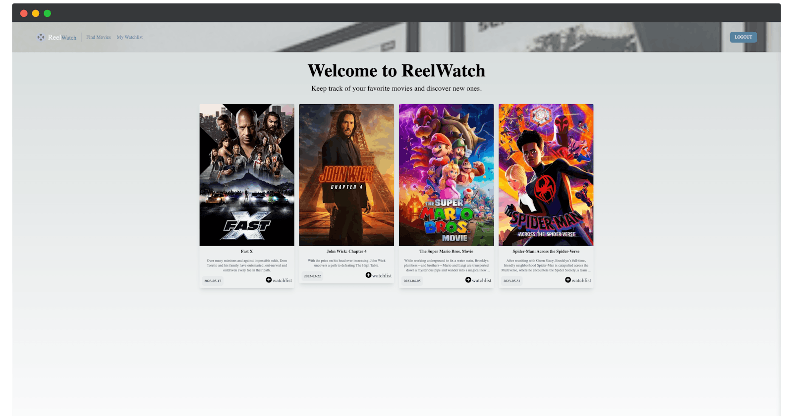 ReelWatch:Movie Watchlist