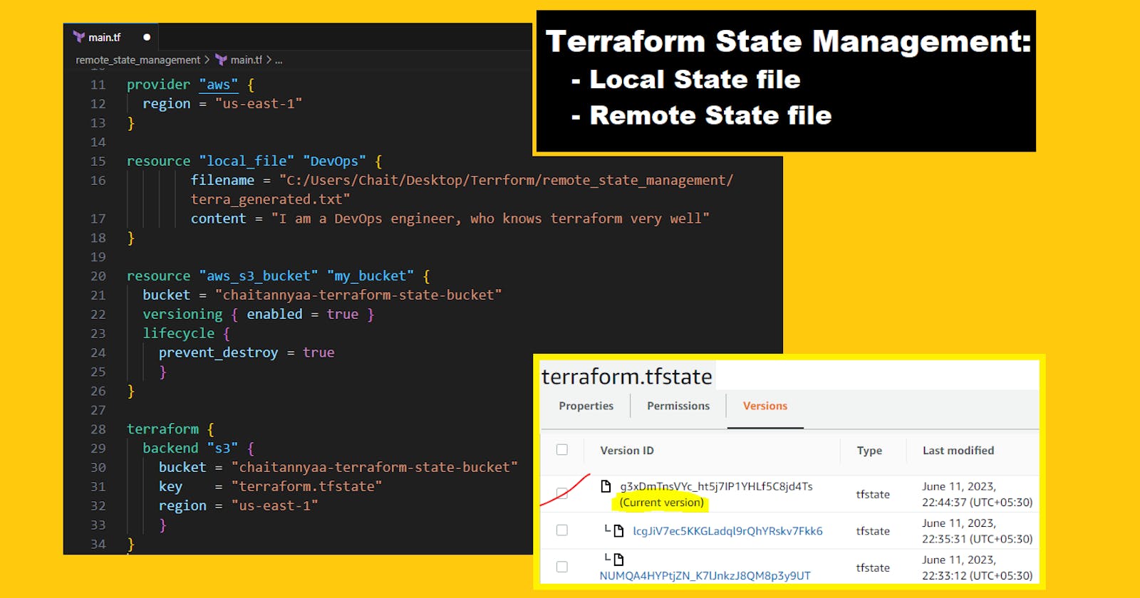 Terraform Local State and Remote State Management