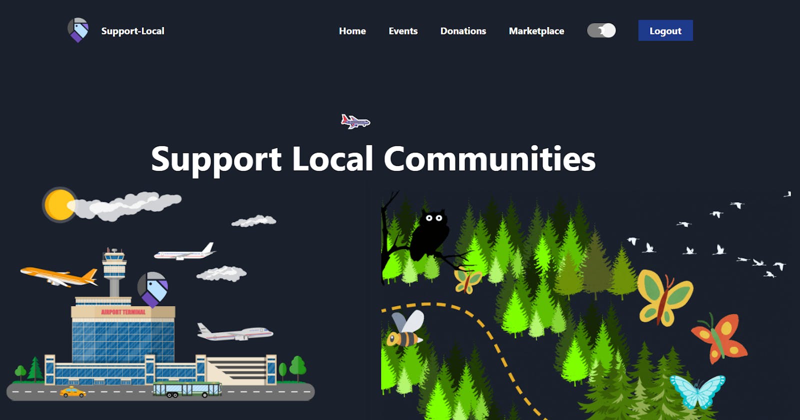 Community Support System - Manage Events . Donations. Sell local artwork