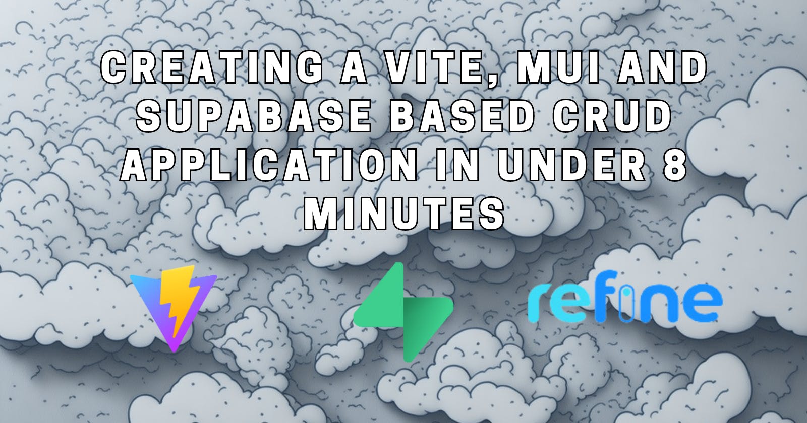 Creating a Vite, Mui and Supabase based CRUD application with refine.dev in under 8 minutes.