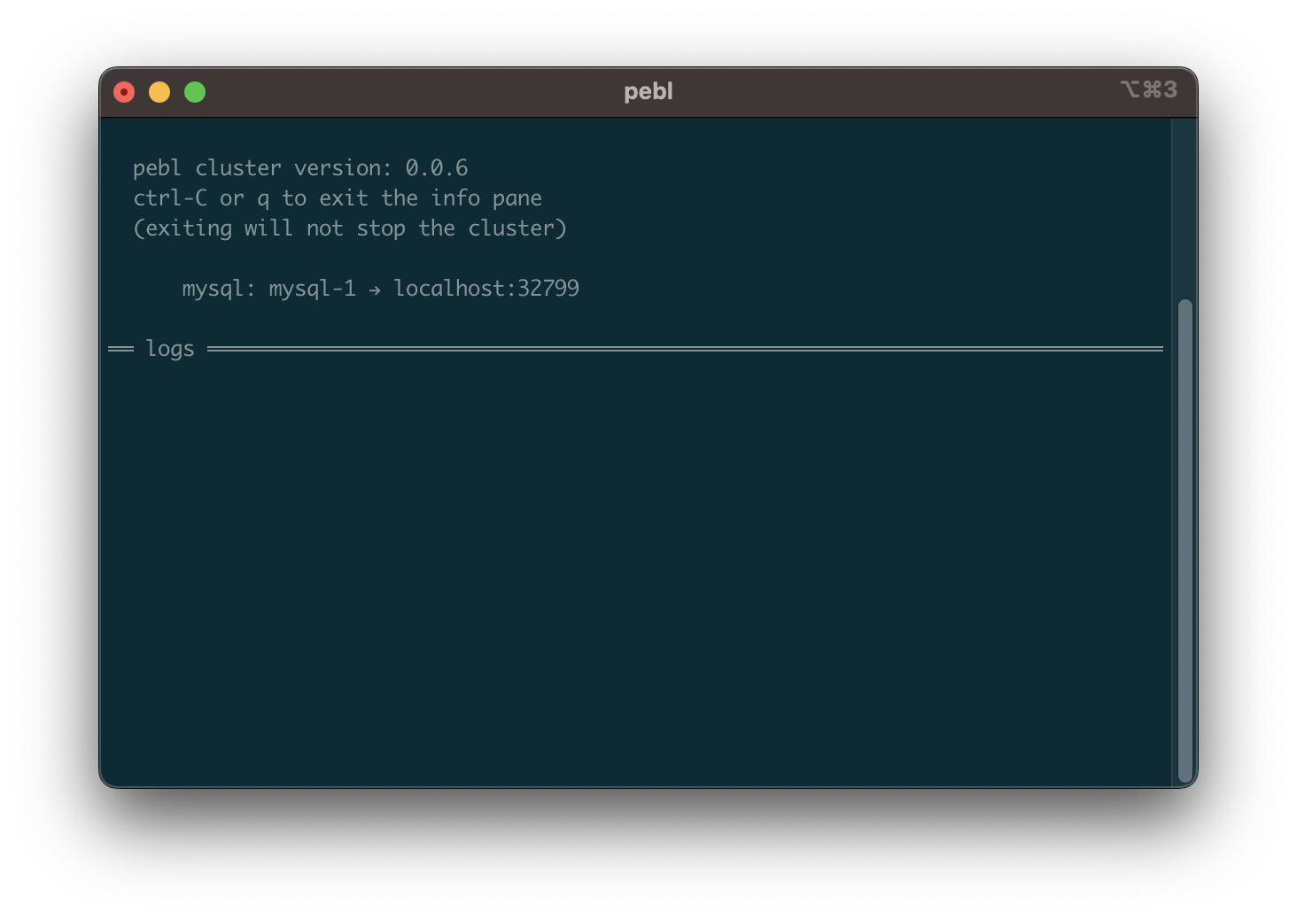 a terminal showing the result of running pebl info