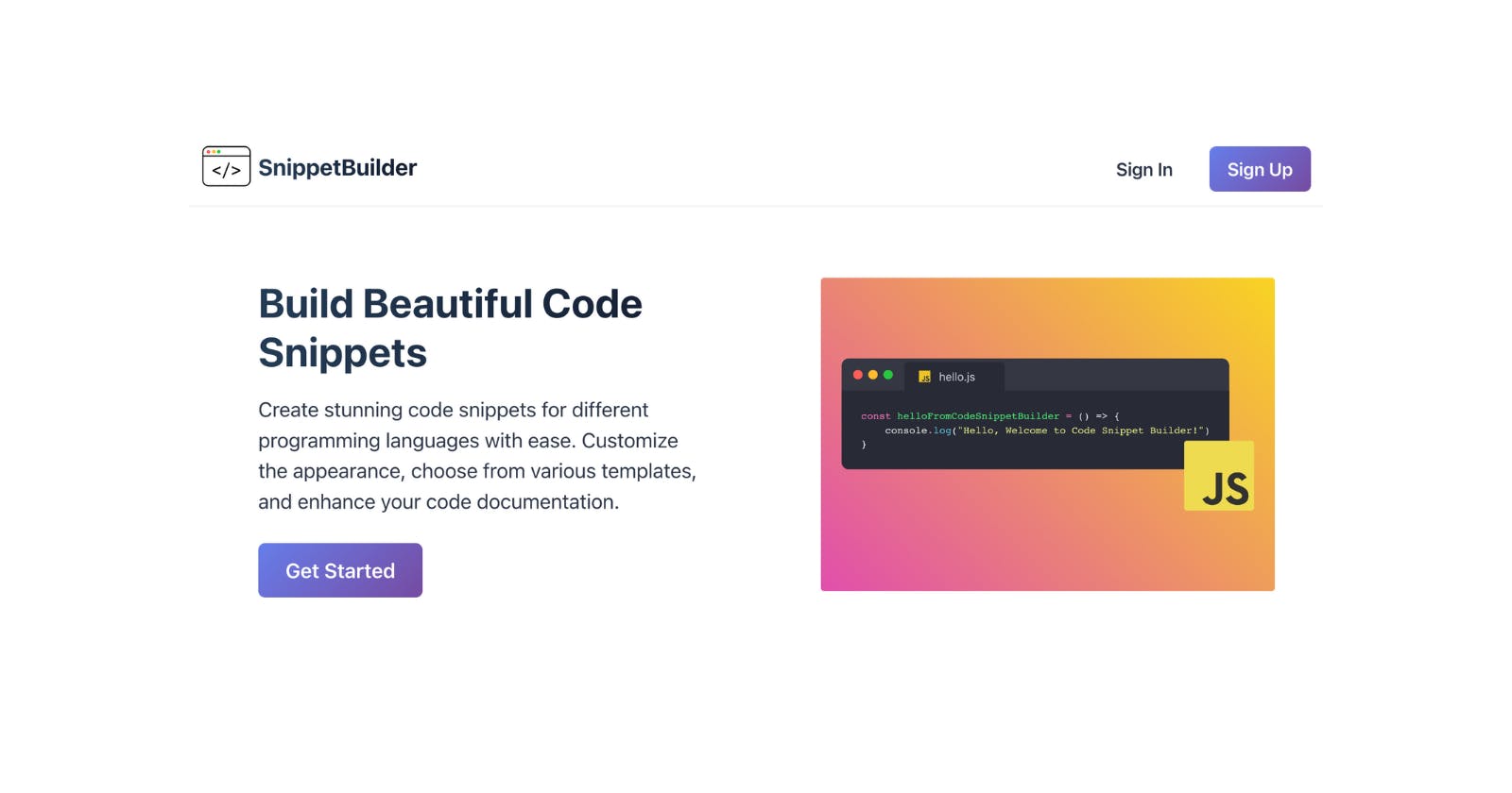 Code Snippet Builder - Create stunning code snippets