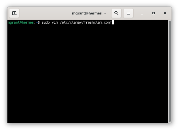 Edit the freshclam configuration file