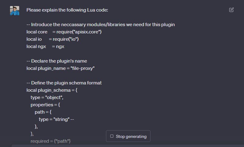 explain the Lua code with ChatGPT