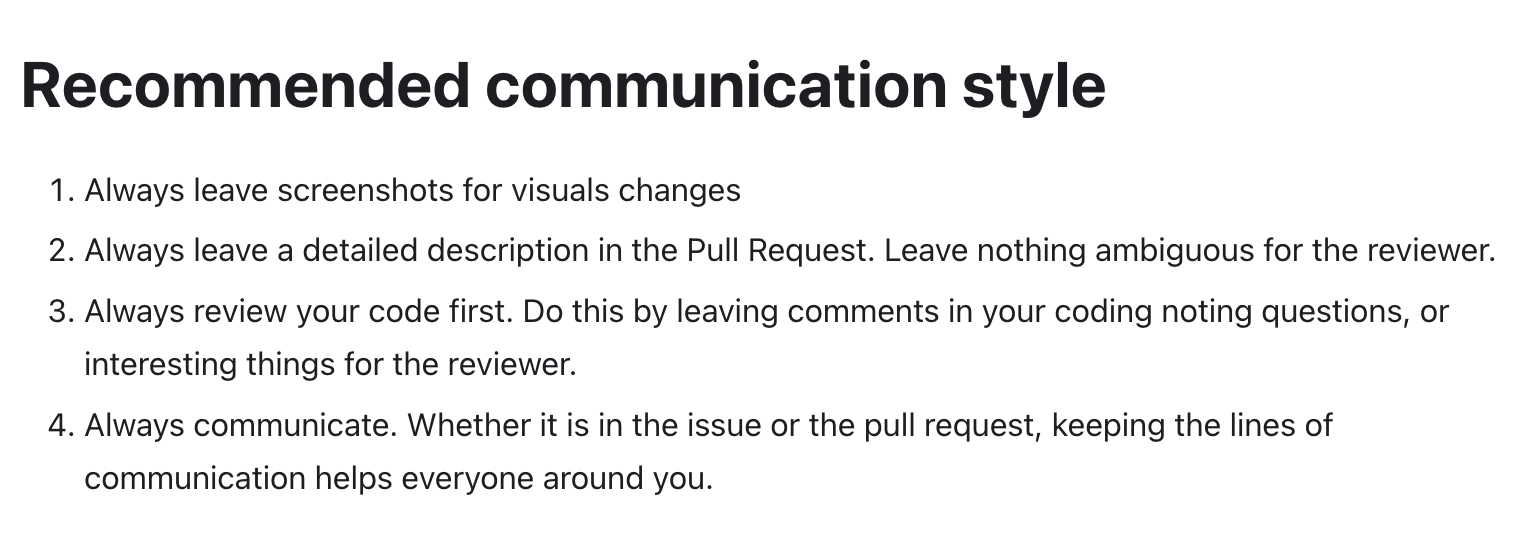 OpenSauced's Examples for communication style