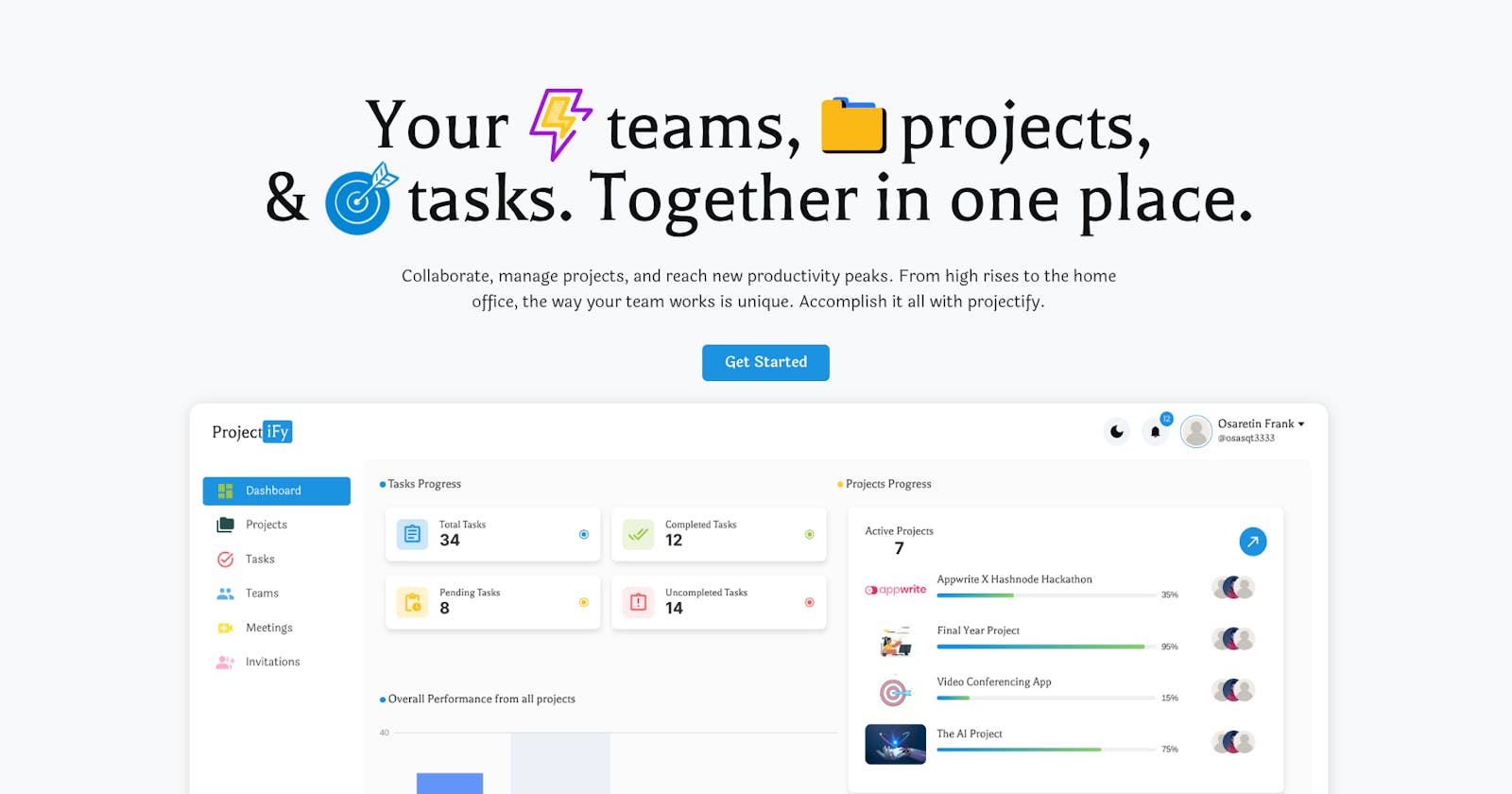 Projectify - Your teams,projects, & tasks. Together in one place.