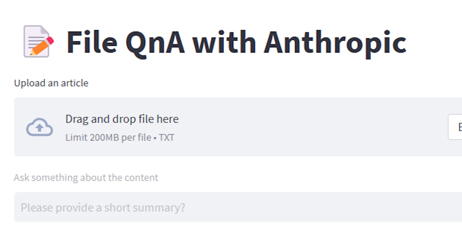 Simplifying Article Analysis with File Q&A and Anthropic API
