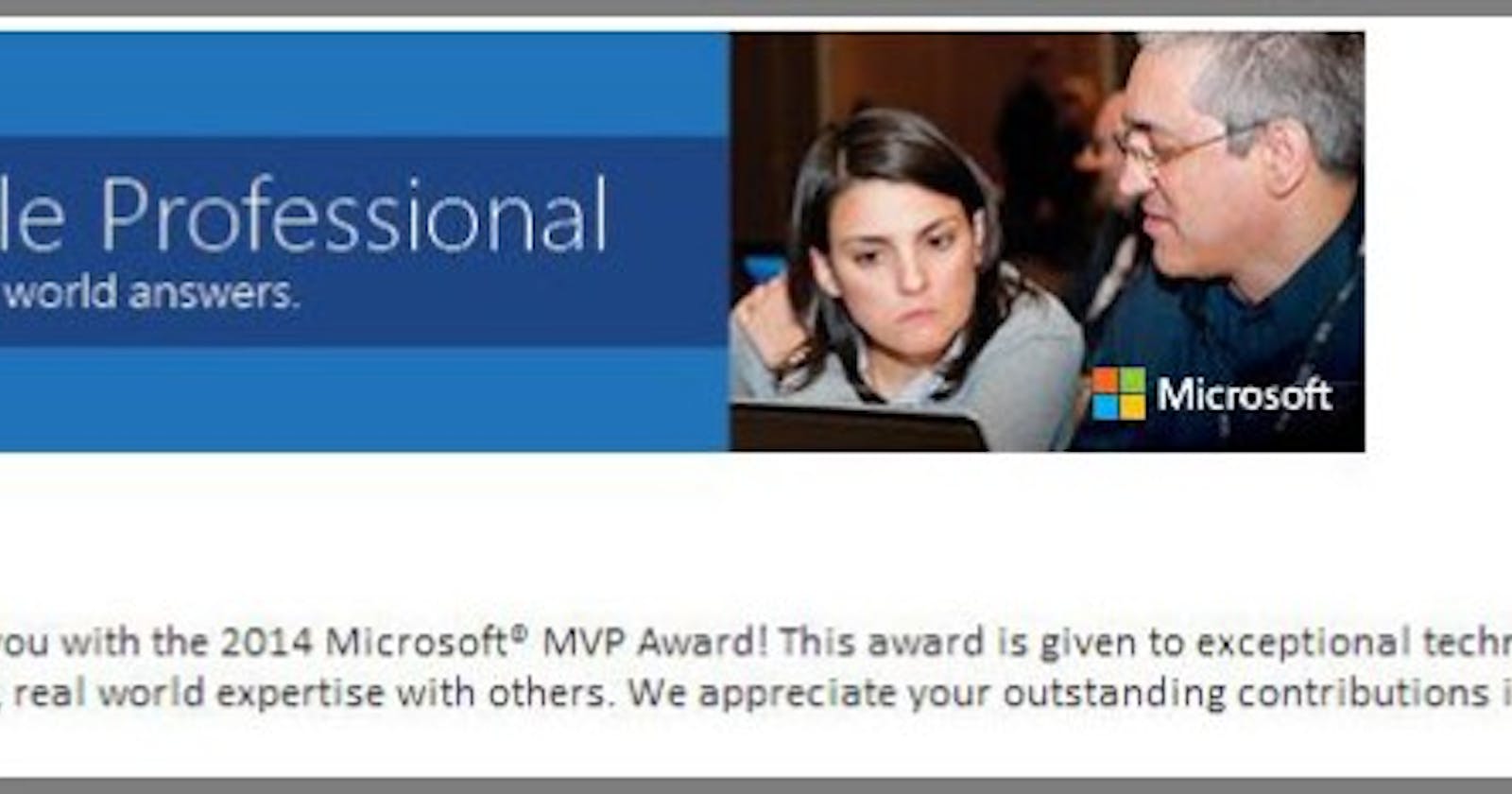 Microsoft ASP.NET MVP Award 2014